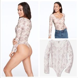 Bodysuit PINK BY VICTORIA snake print SECRET  TOP NWT
